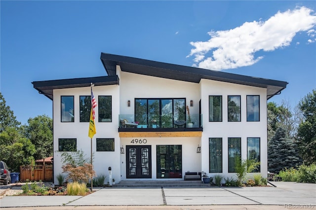 view of front of house with french doors