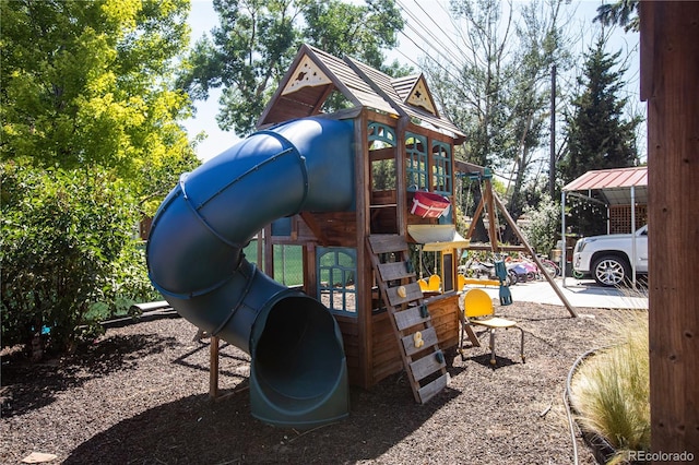 view of jungle gym