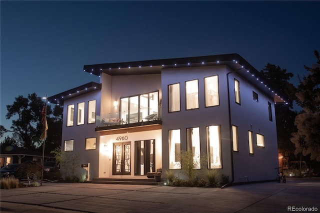 modern home with french doors