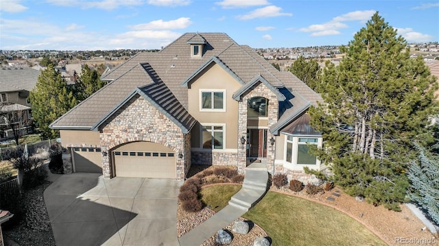 view of front of house with a garage