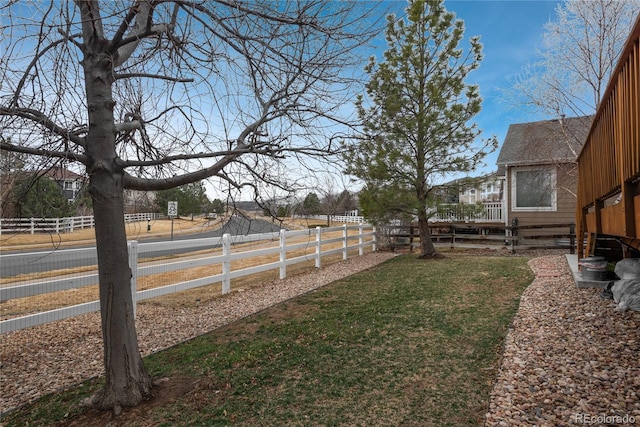 view of yard with fence