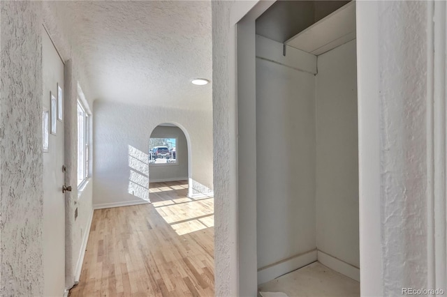 interior space with light hardwood / wood-style floors