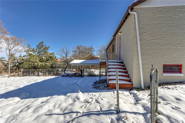 view of snowy yard