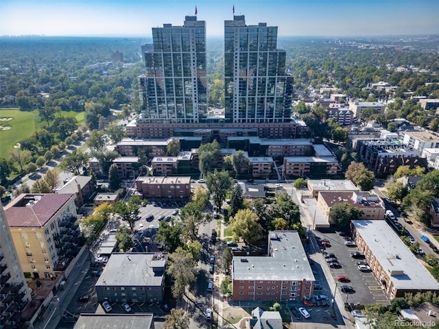 birds eye view of property featuring a view of city