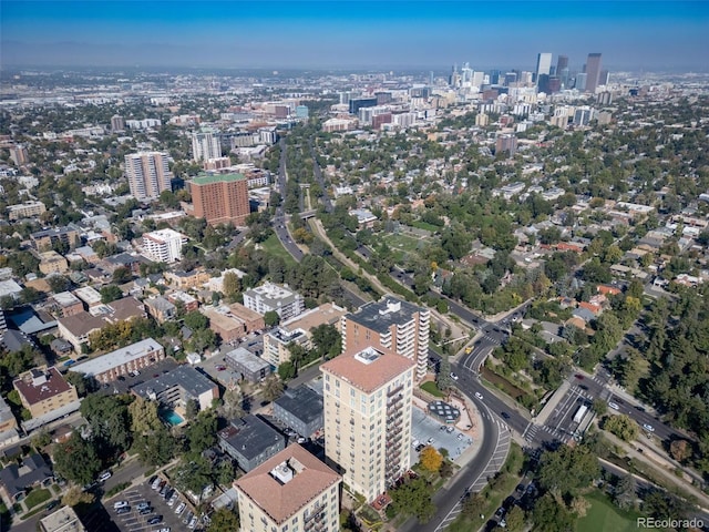 bird's eye view featuring a city view