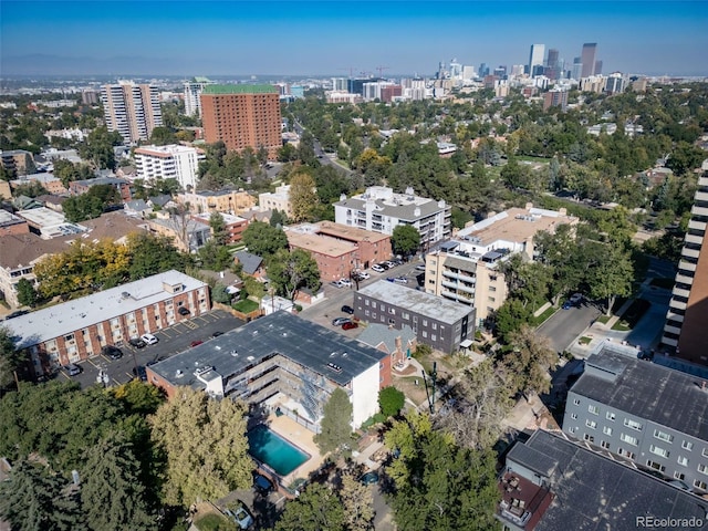 aerial view featuring a city view