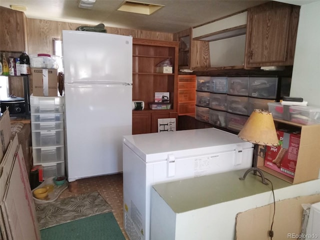 10795 County Road 197 A Unit 105, Nathrop, CO 81236 - kitchen featuring freestanding refrigerator and tile patterned floors
