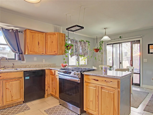 4506 Winewood Village Dr, Colorado Springs, CO 80917 - kitchen featuring dishwasher, stainless steel range with gas stovetop, a sink, and light countertops
