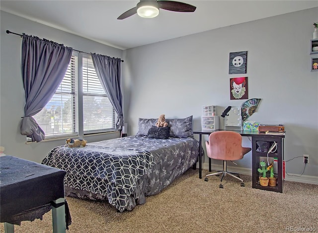 4506 Winewood Village Dr, Colorado Springs, CO 80917 - bedroom featuring carpet floors, a ceiling fan, and baseboards