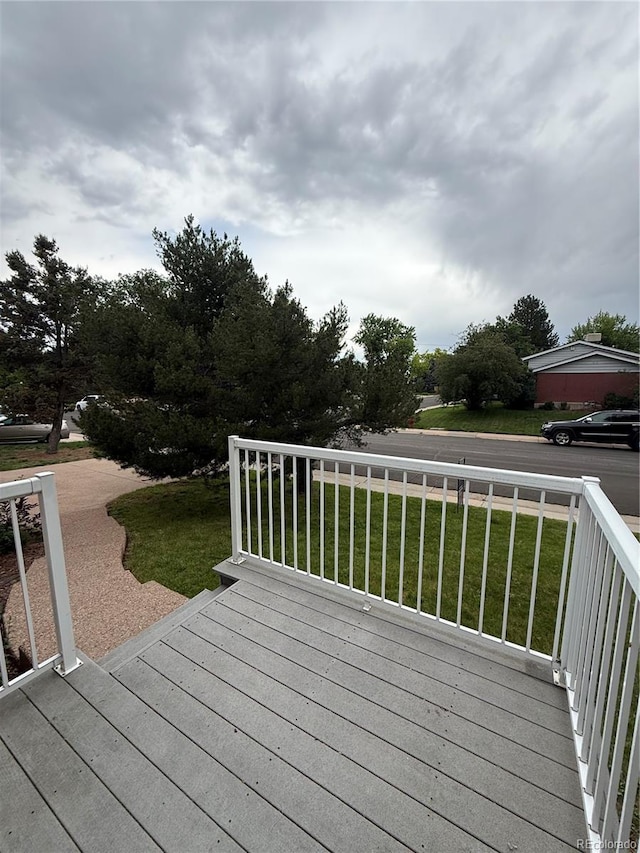3566 E Fair Pl, Centennial, CO 80121 - wooden terrace with a yard
