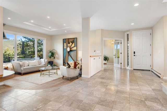 2873 Cortina Ln, Evergreen, CO 80439 - foyer entrance with recessed lighting and baseboard heating