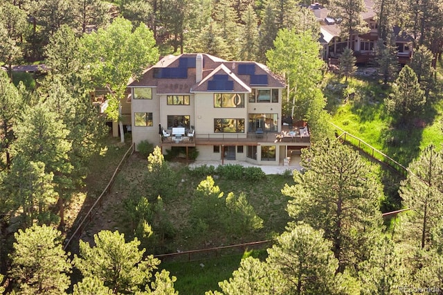 2873 Cortina Ln, Evergreen, CO 80439 - view from above of property featuring a heavily wooded area