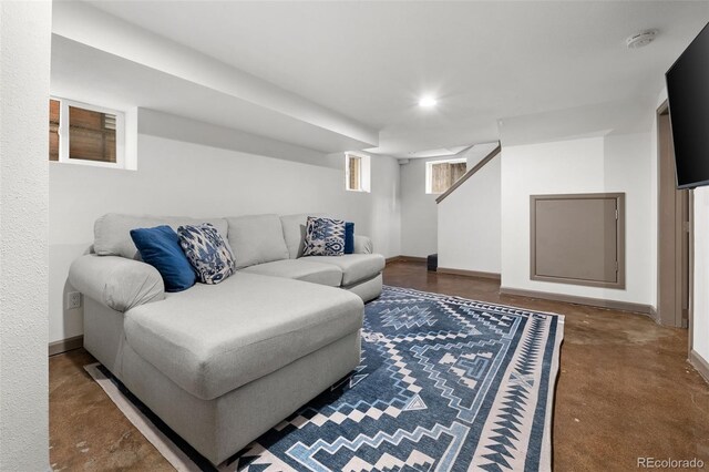 3725 Federal Blvd, Denver, CO 80211 - living area with baseboards and recessed lighting