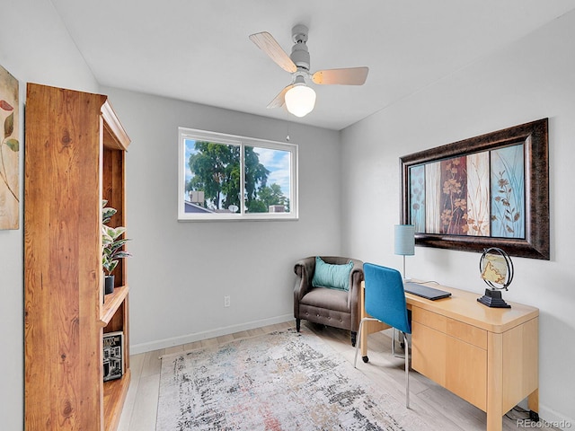13246 Deneb Dr, Lone Tree, CO 80124 - office featuring light wood-style floors and a ceiling fan