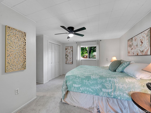 13246 Deneb Dr, Lone Tree, CO 80124 - bedroom featuring carpet flooring, a closet, and a ceiling fan