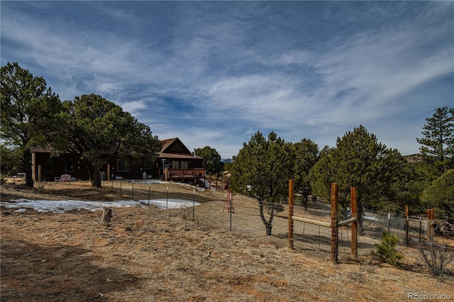 view of yard with fence