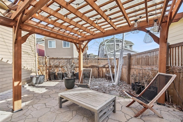 view of patio with a pergola