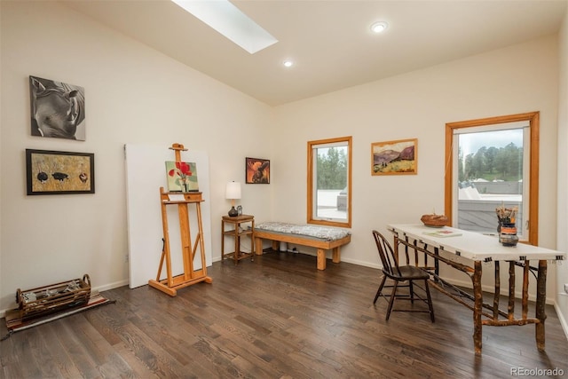 23624 Pondview Pl Unit G, Golden, CO 80401 - office space featuring dark wood-style flooring, a skylight, and recessed lighting