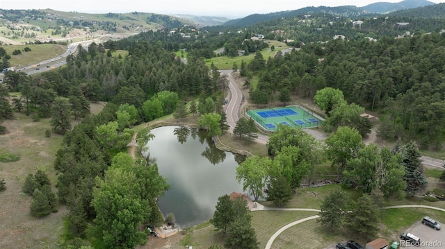 23624 Pondview Pl Unit G, Golden, CO 80401 - drone / aerial view of a water and mountain view