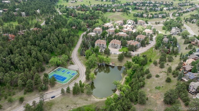 23624 Pondview Pl Unit G, Golden, CO 80401 - aerial view of property and surrounding area with a large body of water and nearby suburban area