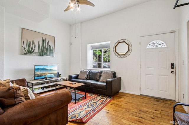 915 26th St, Denver, CO 80205 - living area featuring ceiling fan and light wood-style flooring