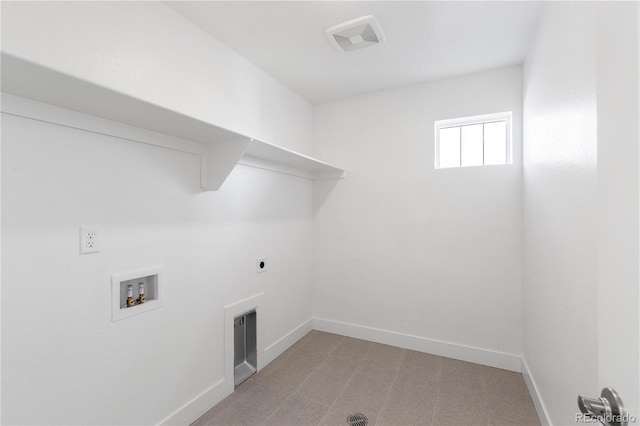 5271 Rendezvous Pkwy, Timnath, CO 80547 - washroom featuring washer hookup, light colored carpet, baseboards, and hookup for an electric dryer