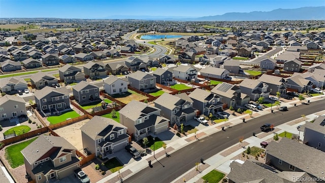 aerial view featuring a mountain view