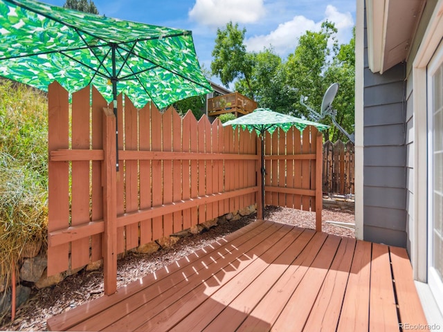 view of wooden deck