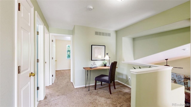 4164 E 135th Pl, Thornton, CO 80241 - carpeted home office featuring a ceiling fan and baseboards