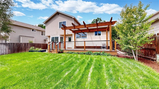 4164 E 135th Pl, Thornton, CO 80241 - rear view of property featuring a deck and a fenced backyard