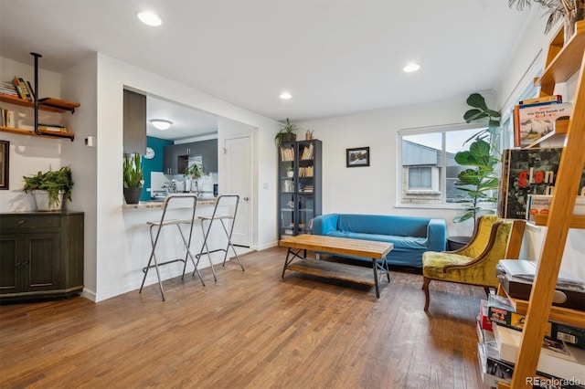 2870 Pontiac St, Denver, CO 80207 - living area with wood finished floors, recessed lighting, and baseboards