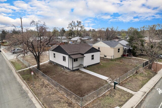 aerial perspective of suburban area