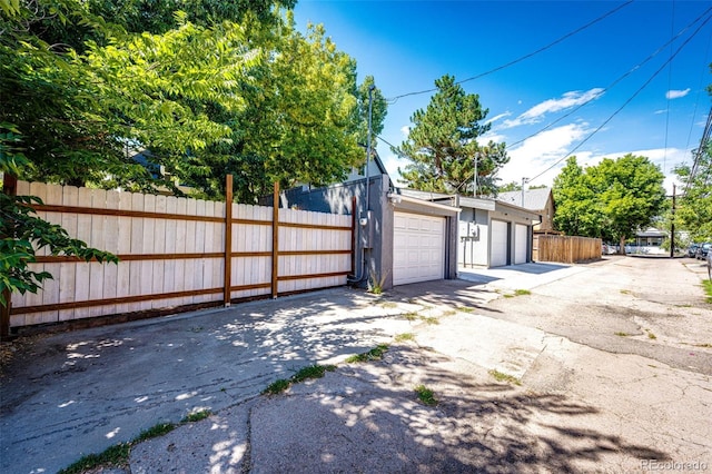 view of garage