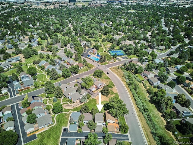 7713 E Jamison Dr, Centennial, CO 80112 - aerial overview of property's location featuring nearby suburban area
