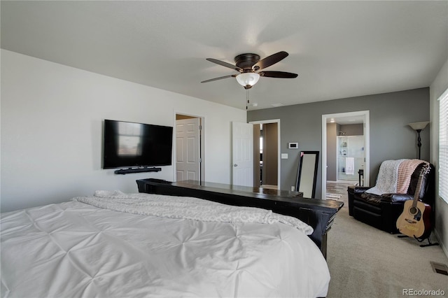 975 Alta St, Lochbuie, CO 80603 - bedroom with light carpet and a ceiling fan