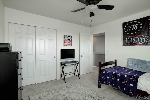 975 Alta St, Lochbuie, CO 80603 - carpeted bedroom with a closet, a ceiling fan, and baseboards