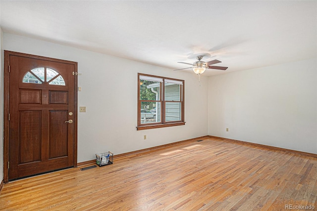 3272 S Joplin Ct, Aurora, CO 80013 - entryway featuring plenty of natural light, light wood-style floors, and ceiling fan