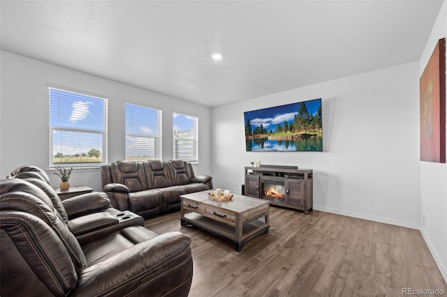 437 Thrush Pl, Johnstown, CO 80534 - living area with wood finished floors and recessed lighting
