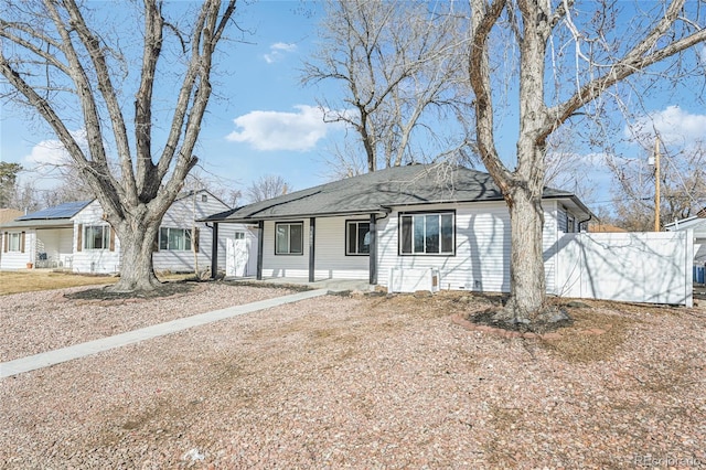 view of single story home