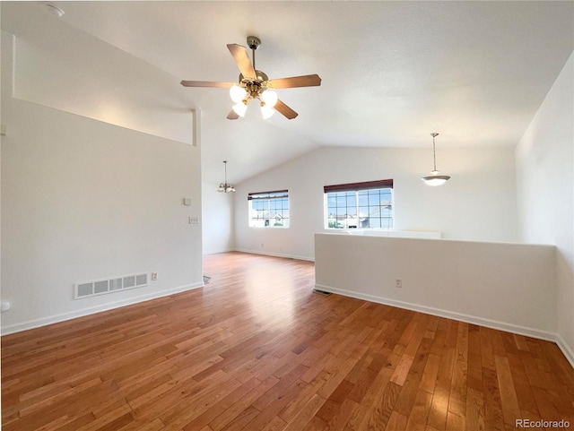 4011 W 28th Street Rd, Greeley, CO 80634 - unfurnished room featuring lofted ceiling, ceiling fan, and light wood-type flooring