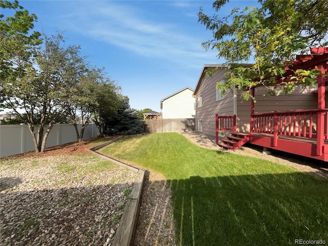 4011 W 28th Street Rd, Greeley, CO 80634 - fenced backyard with a wooden deck
