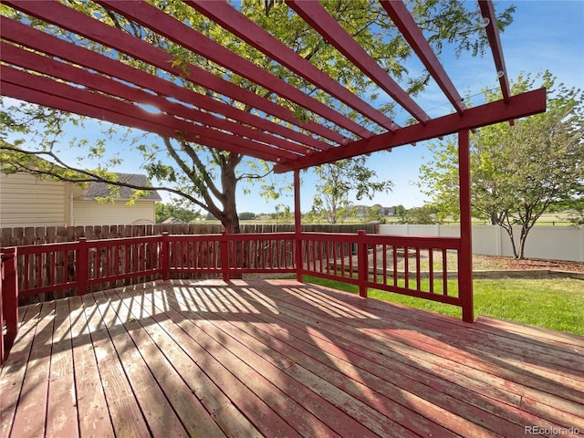4011 W 28th Street Rd, Greeley, CO 80634 - wooden deck with a pergola and a fenced backyard
