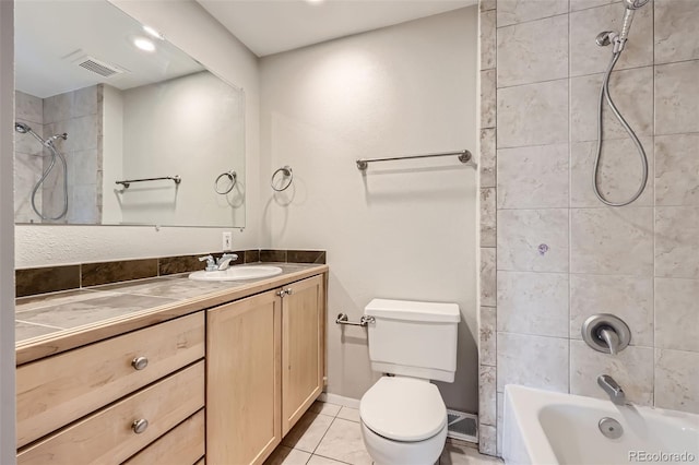 6727 S Race St, Centennial, CO 80122 - full bathroom with vanity, tub / shower combination, and tile patterned flooring