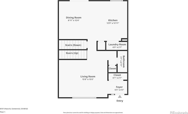 6727 S Race St, Centennial, CO 80122 - view of floor plan / room layout