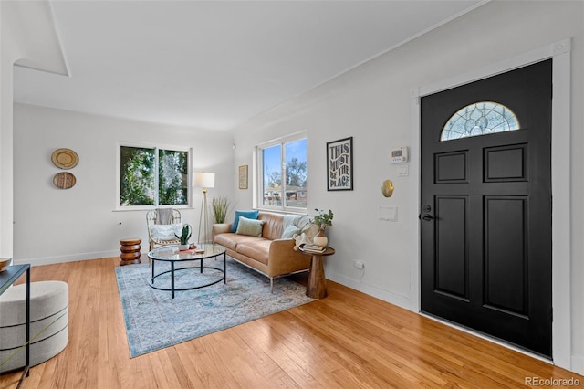 living room featuring light hardwood / wood-style floors