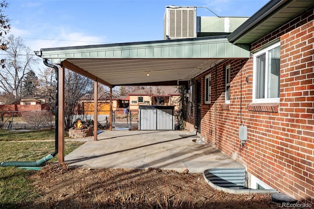 view of patio featuring central AC unit