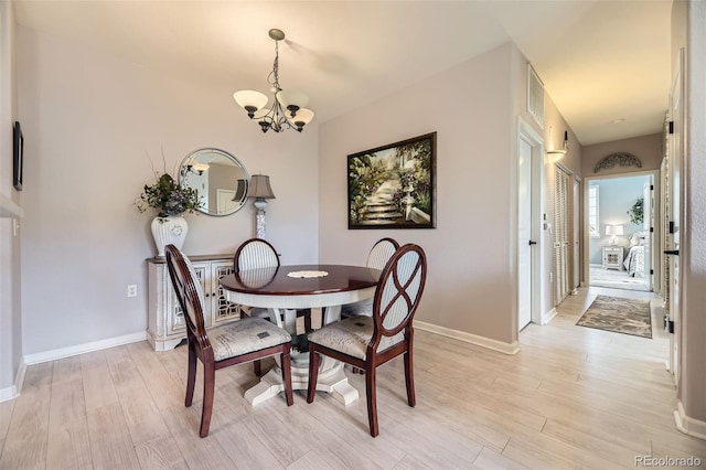 10467 W Hampden Ave Unit 204, Lakewood, CO 80227 - dining room featuring a chandelier and light wood-style flooring