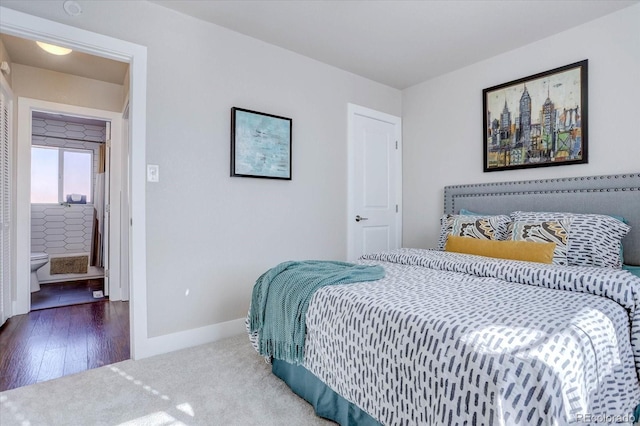 bedroom with connected bathroom