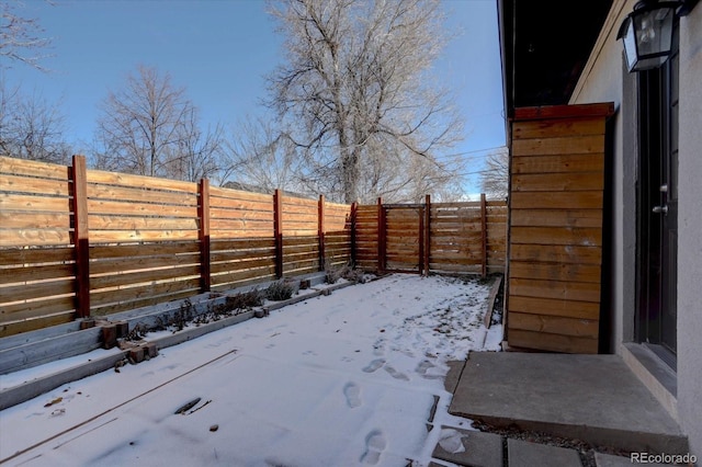 view of snowy yard