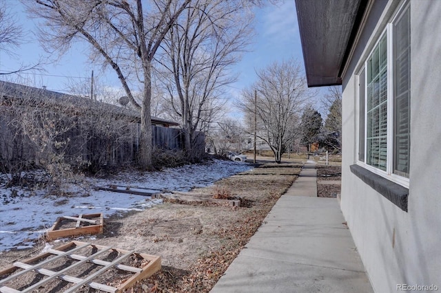 view of snowy yard